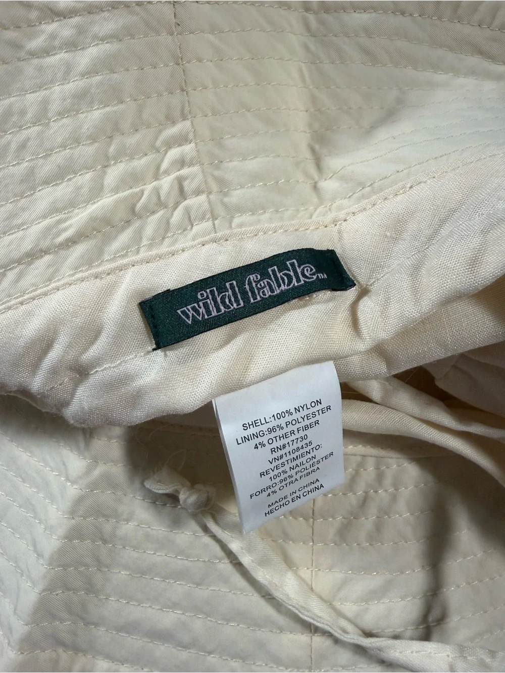 wild fable Cream Bucket Hat with Chin Ties